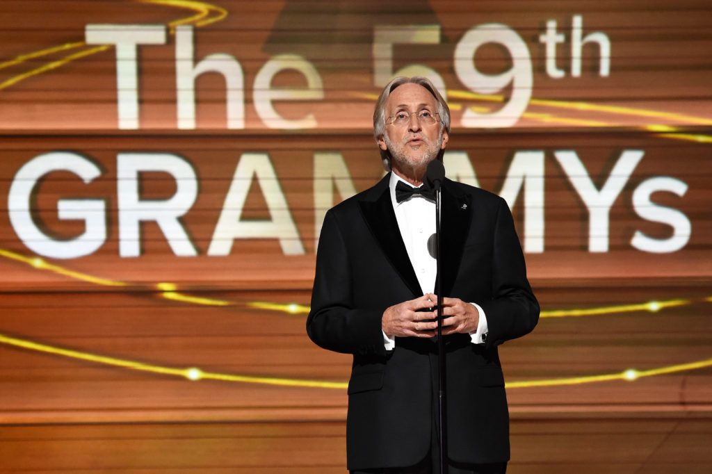 LOS ANGELES, CA - FEBRUARY 12:  President/CEO of The Recording Academy and GRAMMY Foundation President/CEO Neil Portnow speaks onstage during The 59th GRAMMY Awards at STAPLES Center on February 12, 2017 in Los Angeles, California.  (Photo by Michael Kovac/Getty Images for NARAS)