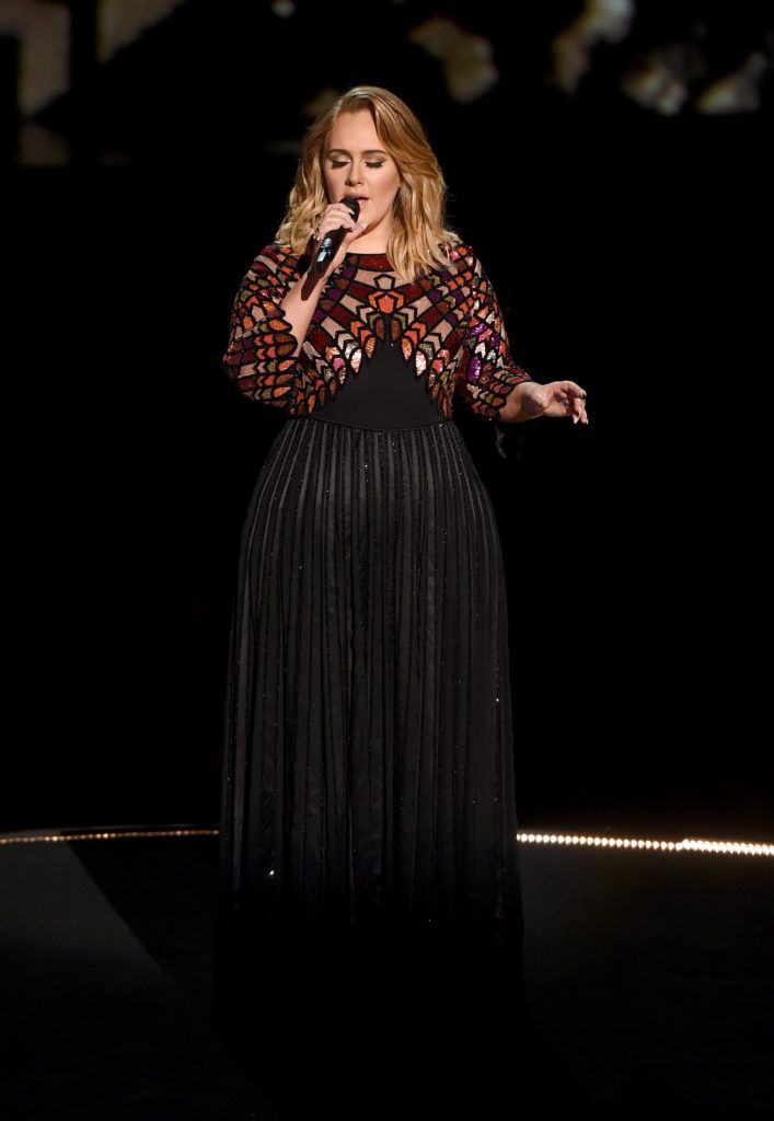 LOS ANGELES, CA - FEBRUARY 12:  Recording artist Adele performs onstage during The 59th GRAMMY Awards at STAPLES Center on February 12, 2017 in Los Angeles, California.  (Photo by Kevin Winter/Getty Images for NARAS)