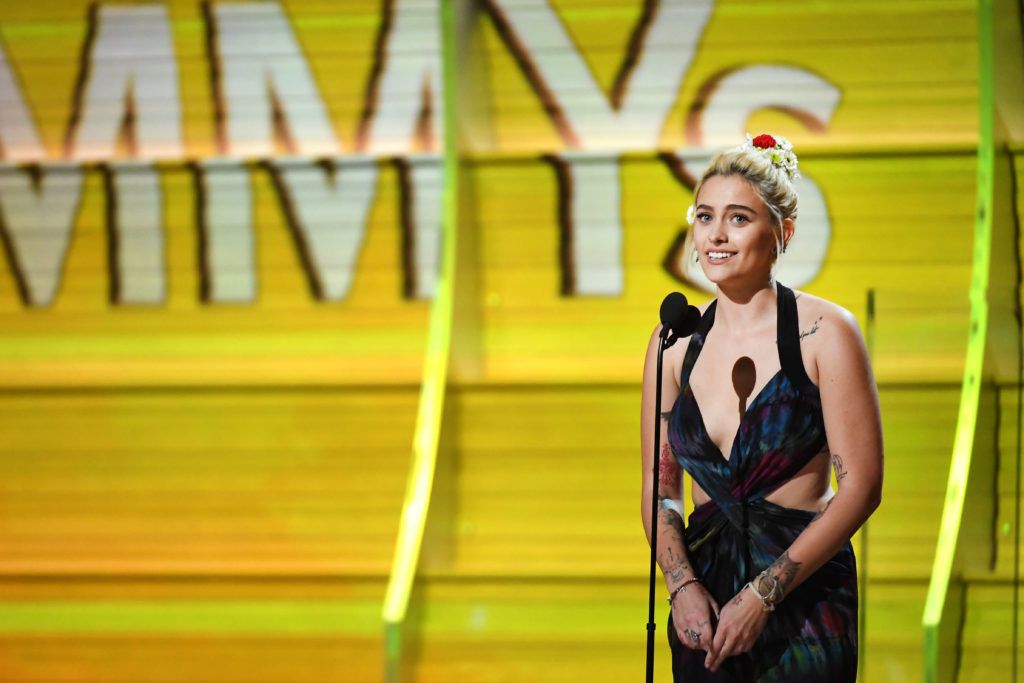 LOS ANGELES, CA - FEBRUARY 12:  Paris Jackson speaks onstage during The 59th GRAMMY Awards at STAPLES Center on February 12, 2017 in Los Angeles, California.  (Photo by Kevork Djansezian/Getty Images)