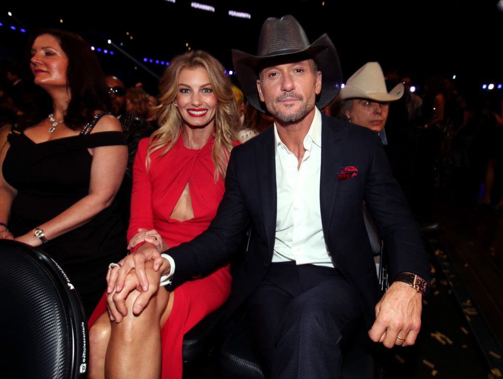 LOS ANGELES, CA - FEBRUARY 12:  Recording artists Faith Hill (L) and Tim McGraw during The 59th GRAMMY Awards at STAPLES Center on February 12, 2017 in Los Angeles, California.  (Photo by Christopher Polk/Getty Images for NARAS)