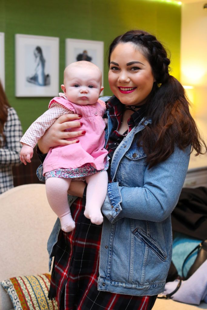 Grace Mongey with her daughter Sienna Gernon pictured at the New Season launch at Kildare Village on Thursday, 9th February. Photo by Maxwell Photography.