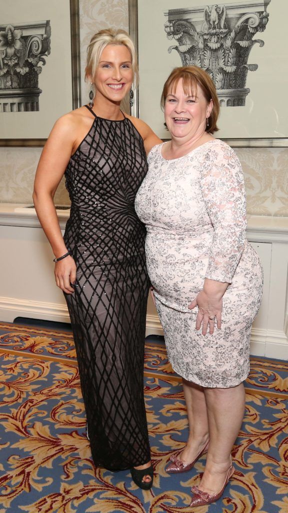 Catherine Black and Louise Hughes, pictured at the Nesta sponsored ISPCC Valentines Ball held in the Shelbourne Hotel. Pic. Robbie Reynolds