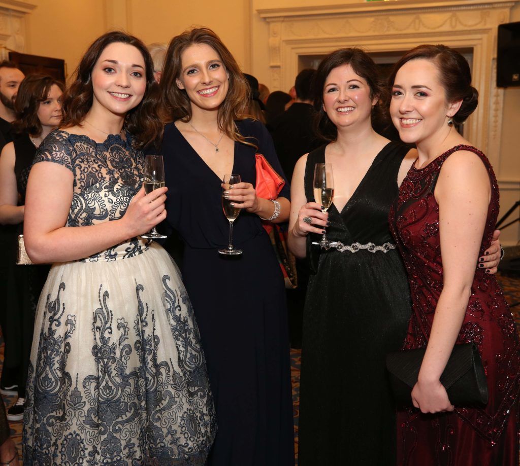 Lucy Bruton (left) with Claire O’Rourke, Sarah Rooney and Katie Smith, pictured at the Nesta sponsored ISPCC Valentines Ball held in the Shelbourne Hotel. Pic. Robbie Reynolds