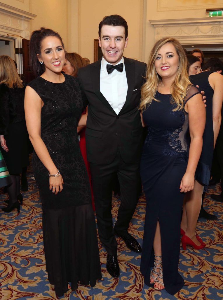 Sally O’Brien with Al Porter and Cleo Hubbard, pictured at the Nesta sponsored ISPCC Valentines Ball held in the Shelbourne Hotel. Pic. Robbie Reynolds