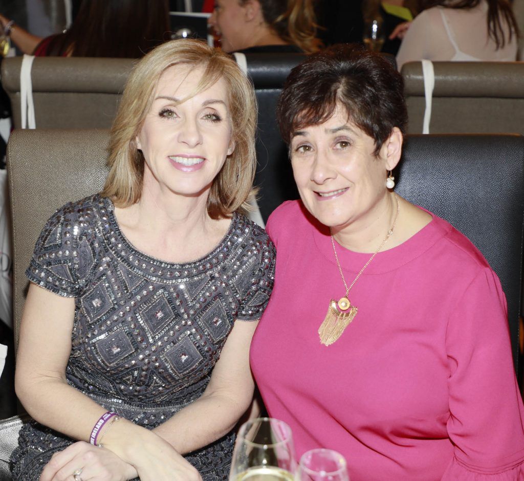 Lynn Wickham and Susan Seally at the Teenline Charity lunch at L'Ecrivain hosted by Sallyanne and Derry Clarke-photo Kieran Harnett
