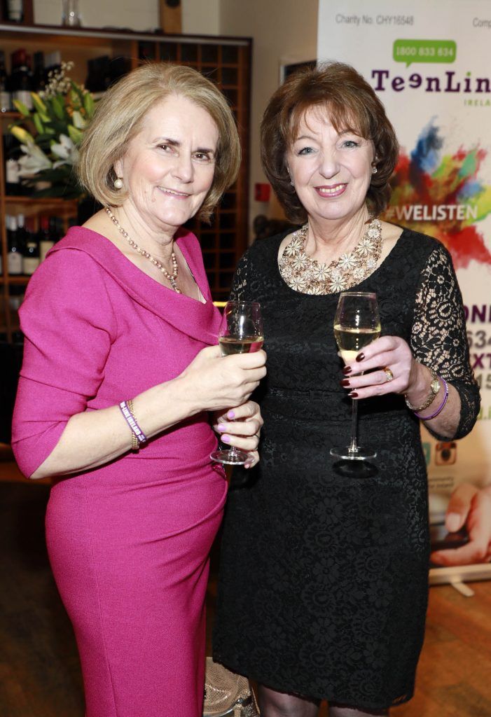 Margaret Stanley and Olive Smyth at the Teenline Charity lunch at L'Ecrivain hosted by Sallyanne and Derry Clarke-photo Kieran Harnett