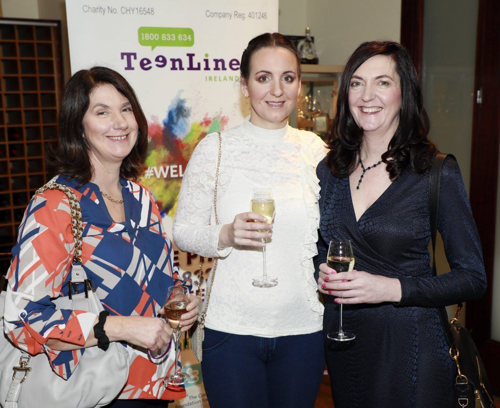 Mary Drumgoole, Niamh Colfer and Anna Lisa Byrne at the Teenline Charity lunch at L'Ecrivain hosted by Sallyanne and Derry Clarke-photo Kieran Harnett