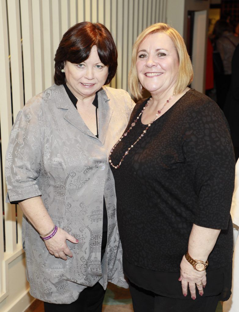 Mary Harney and Mary Byrne at the Teenline Charity lunch at L'Ecrivain hosted by Sallyanne and Derry Clarke-photo Kieran Harnett