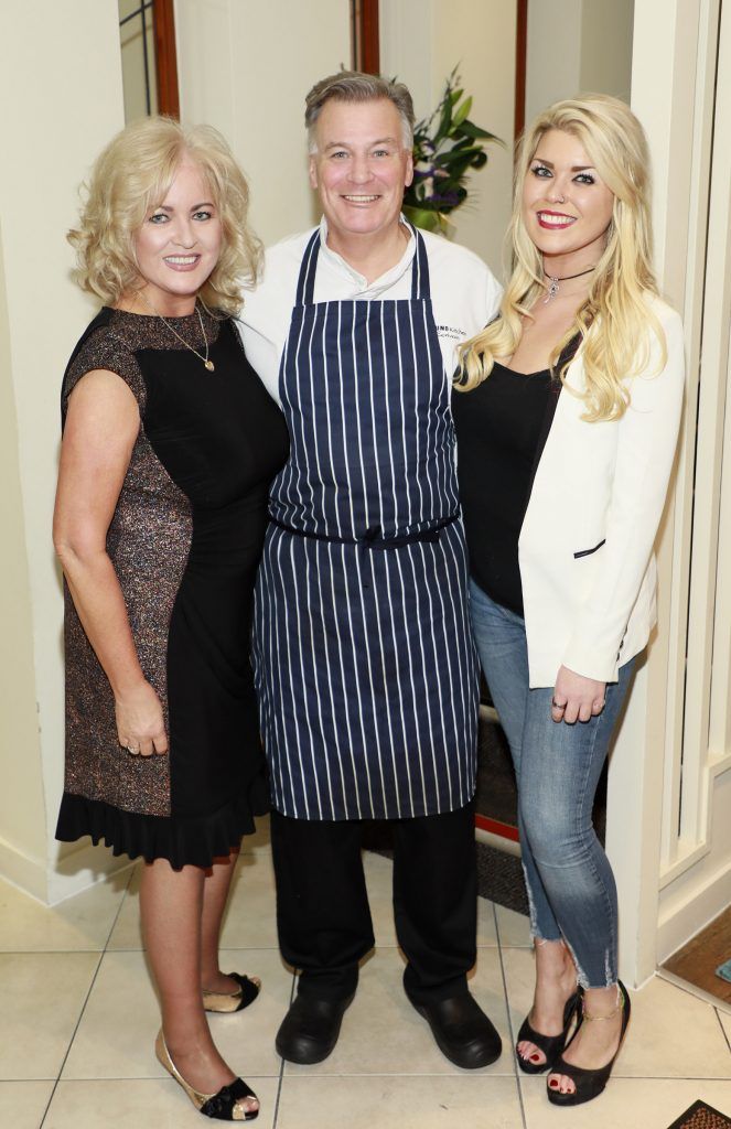 Sallyanne, Derry and Sarah May Clarke at the Teenline Charity lunch at L'Ecrivain hosted by Sallyanne and Derry Clarke-photo Kieran Harnett