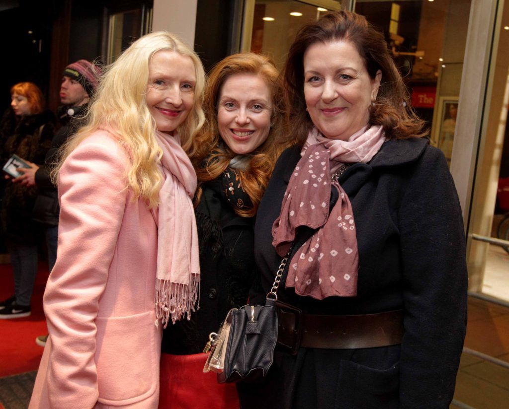 Pictured, from left, Claudia Carroll, Clelia Murphy and Marian O’Dwyer at the opening night of Arlington, written and directed by Enda Walsh and choreographed by Emma Martin, at the Abbey Theatre. Photo: Mark Stedman