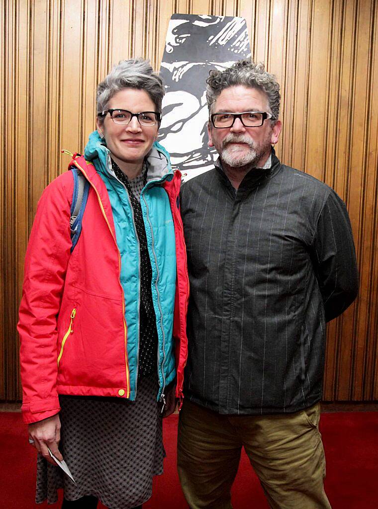 Donna Geraghty and Frank Corry pictured at the opening night of Arlington, written and directed by Enda Walsh and choreographed by Emma Martin, at the Abbey Theatre. Photo: Mark Stedman