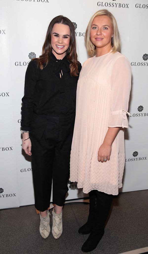 Rachel Kavanagh and Ri-Jean Vardy pictured at the Glossybox Girls Night Out screening at Movie's at Dundrum to celebrate their February LOVE Box. Picture: Brian McEvoy