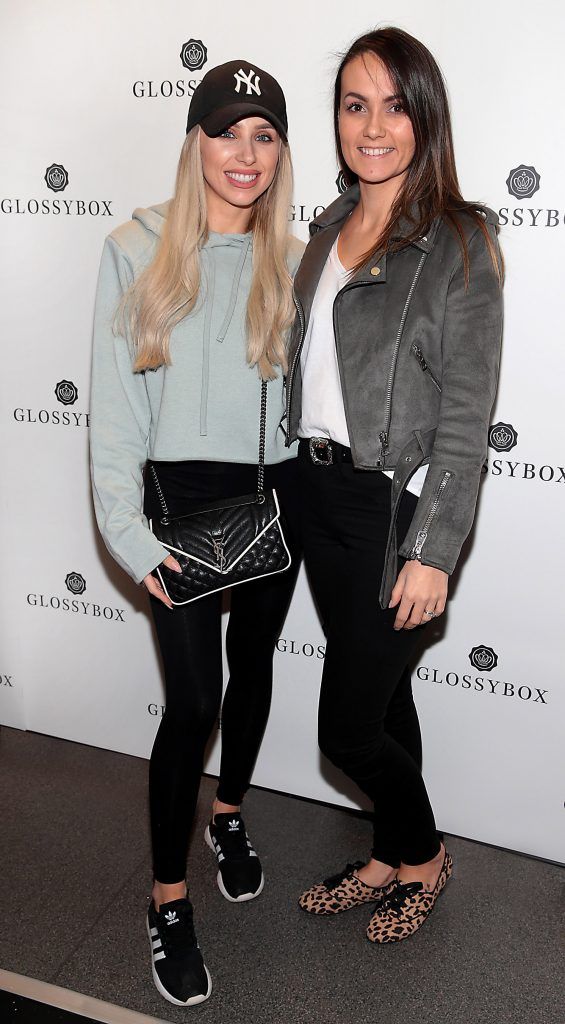 Rosie Connolly and Ciara Kilgallon pictured at the Glossybox Girls Night Out screening at Movie's at Dundrum to celebrate their February LOVE Box. Picture: Brian McEvoy