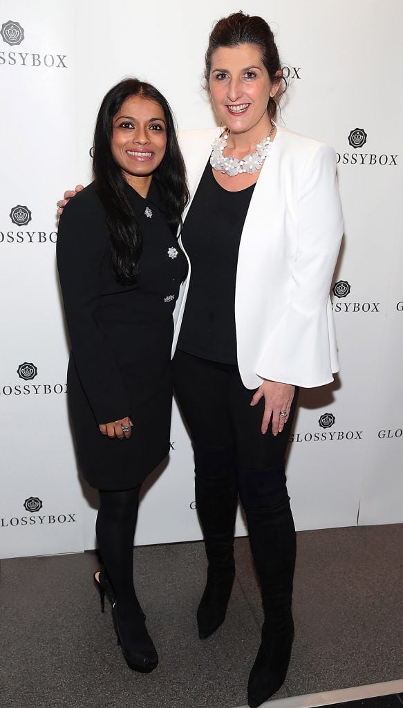Tripthi Rodrigues and Charlotte Doyle pictured at the Glossybox Girls Night Out screening at Movie's at Dundrum to celebrate their February LOVE Box. Picture: Brian McEvoy