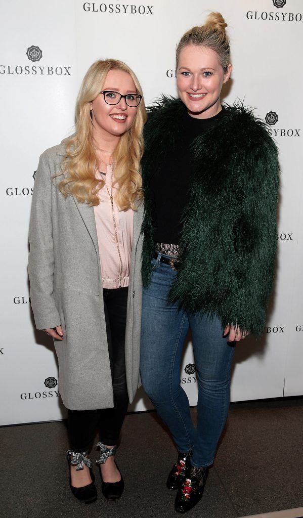 Laura Mullett and Lorna Weightman pictured at the Glossybox Girls Night Out screening at Movie's at Dundrum to celebrate their February LOVE Box. Picture: Brian McEvoy