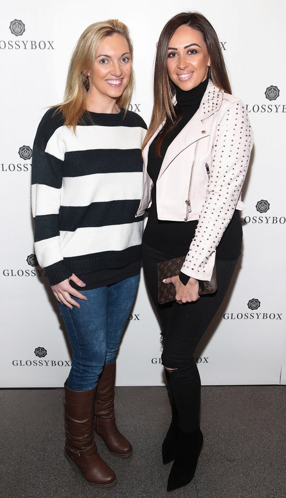 Lianne Traynor and Michelle Reggazoli Stone pictured at the Glossybox Girls Night Out screening at Movie's at Dundrum to celebrate their February LOVE Box. Picture: Brian McEvoy