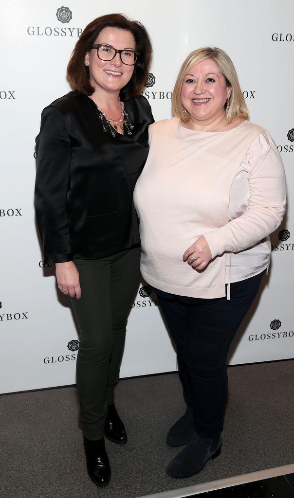 Ailish Cantwell and Carmel Breheney pictured at the Glossybox Girls Night Out screening at Movie's at Dundrum to celebrate their February LOVE Box. Picture: Brian McEvoy