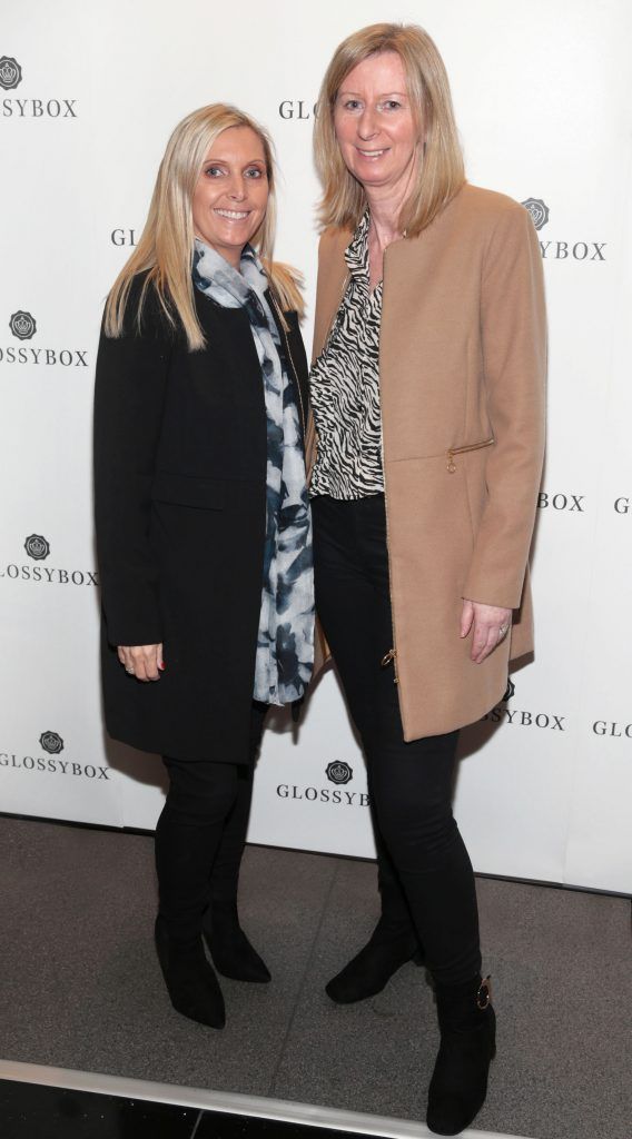 Karen McEvoy and Claire Hyland pictured at the Glossybox Girls Night Out screening at Movie's at Dundrum to celebrate their February LOVE Box. Picture: Brian McEvoy