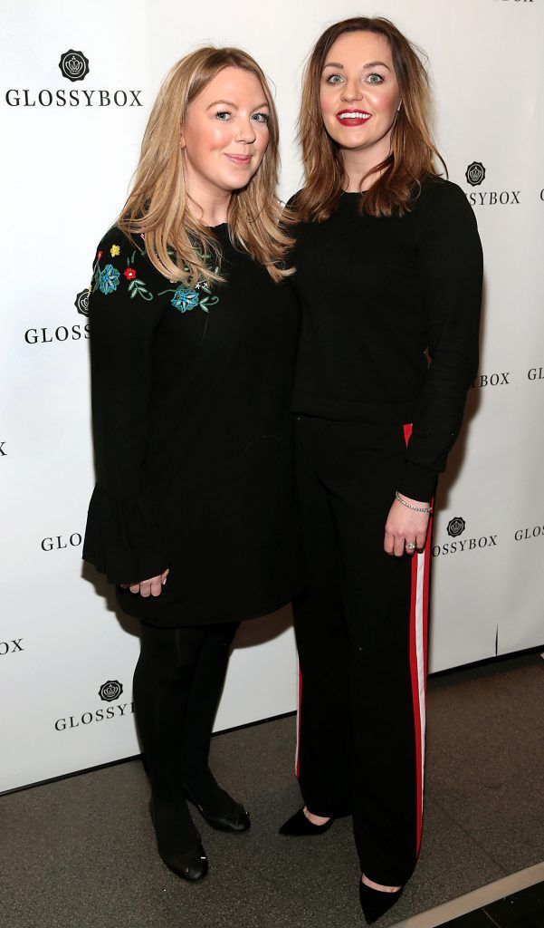 Trish O Brien and Ellen Kavanagh pictured at the Glossybox Girls Night Out screening at Movie's at Dundrum to celebrate their February LOVE Box. Picture: Brian McEvoy