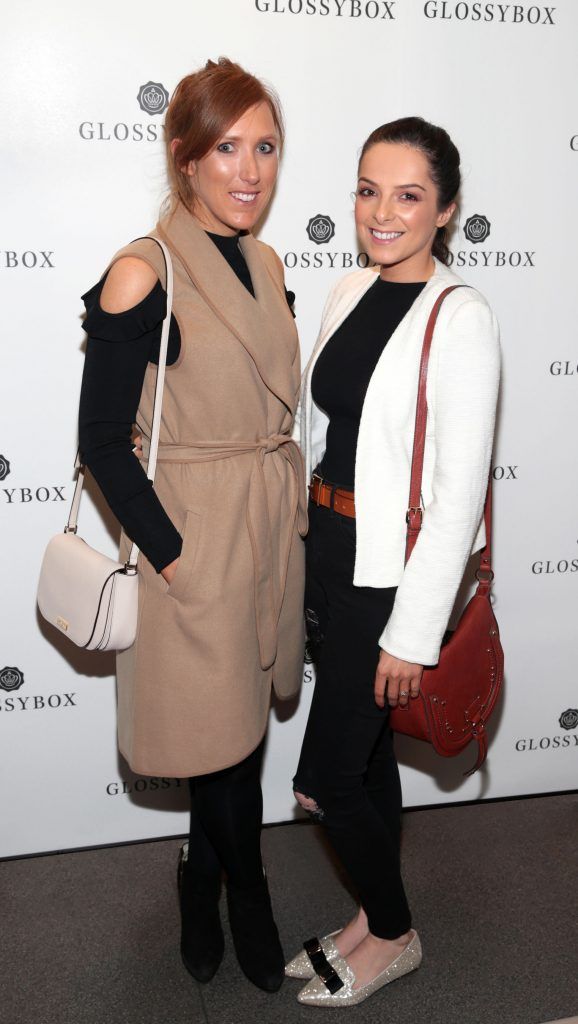 Louise Gallagher and Aoife Cleary pictured at the Glossybox Girls Night Out screening at Movie's at Dundrum to celebrate their February LOVE Box. Picture: Brian McEvoy