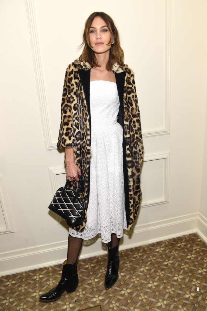 Alexa Chung attends the Christian Siriano show during, New York Fashion Week: The Shows at The Plaza Hotel on February 11, 2017 in New York City.  (Photo by Jamie McCarthy/Getty Images for New York Fashion Week)