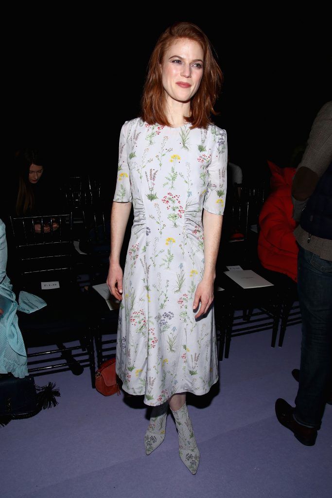 Actress Rose Leslie attends the Altuzarra fashion show during New York Fashion Week on February 12, 2017 in New York City.  (Photo by Astrid Stawiarz/Getty Images)