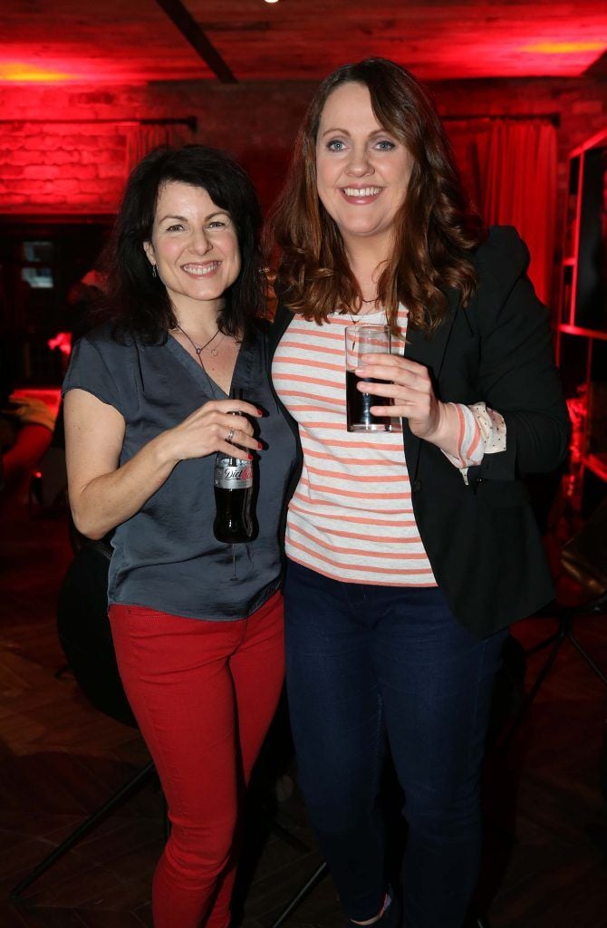 Tara Flynn and Ruth Scott, pictured at the Diet Coke 'Get the Gang Back Together' event, which took place Thursday 16th February at The Dean Hotel, Harcourt Street. Pic Robbie Reynolds