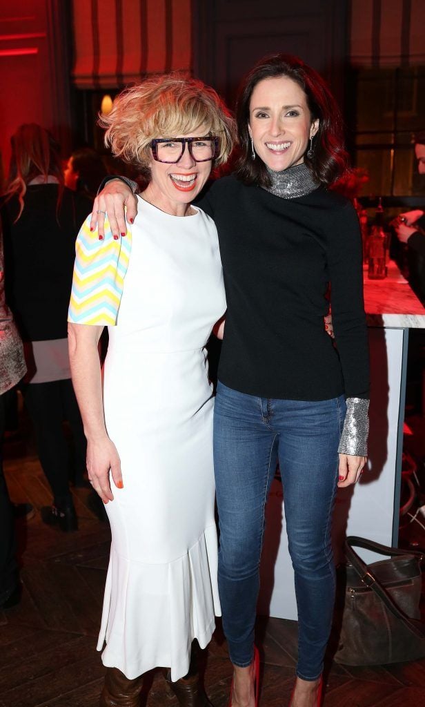 Sonya Lennon and Maia Dunphy, pictured at the Diet Coke 'Get the Gang Back Together' event, which took place Thursday 16th February at The Dean Hotel, Harcourt Street. Pic Robbie Reynolds