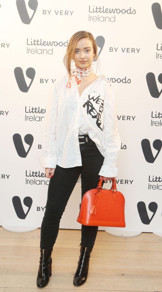 Zoe Palmer arriving at the fashion show for the launch of the Spring 2017 trends for V by Very exclusive to LittlewoodsIreland.ie which took place in the Morrison Hotel . Photo: Leon Farrell/Photocall Ireland