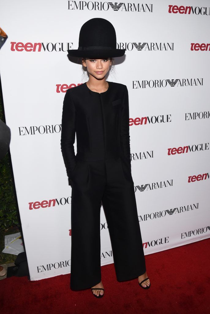 Zendaya attends the 12th Annual Teen Vogue Young Hollywood Party with Emporio Armani on September 26, 2014 in Beverly Hills, California.  (Photo by Michael Buckner/Getty Images for Teen Vogue)