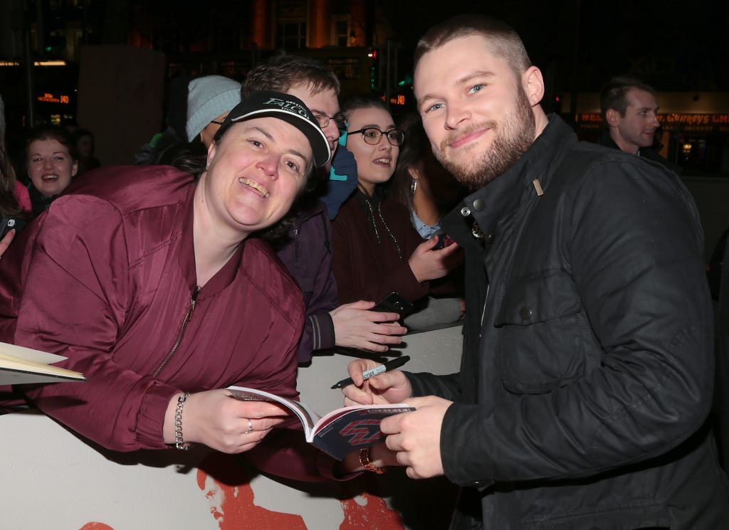 Jack Reynor meets fans at the Audi Gala screening of Free Fire at the Audi Dublin International Film Festival at the Savoy Cinema, Dublin. Pictures: Brian McEvoy