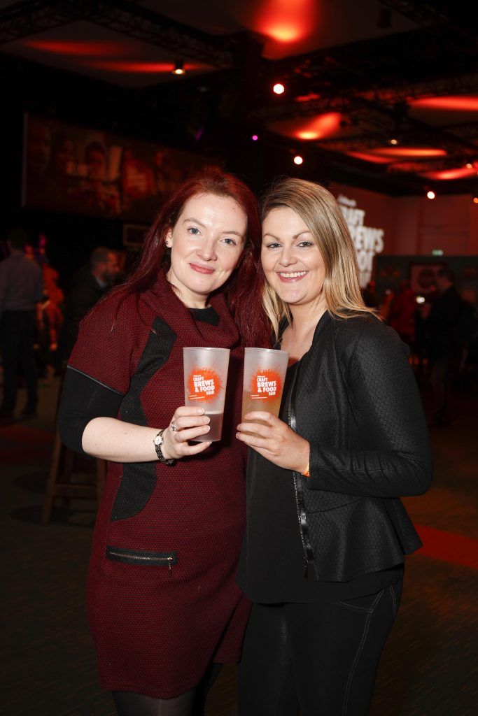 Lisa Higgins and Siobhan Campbell at the Alltech Craft Brews & Food Fair, Ireland's largest craft brews festival, at the Convention Centre Dublin. The event runs from Thursday 23rd – Saturday 25th February. Picture Conor McCabe Photography.