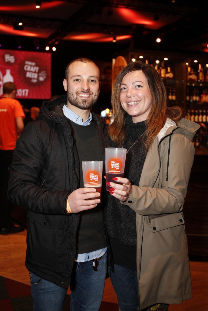 Gian Michele Blasetti and Annmarie Lyons at the Alltech Craft Brews & Food Fair, Ireland's largest craft brews festival, at the Convention Centre Dublin. The event runs from Thursday 23rd – Saturday 25th February. Picture Conor McCabe Photography.