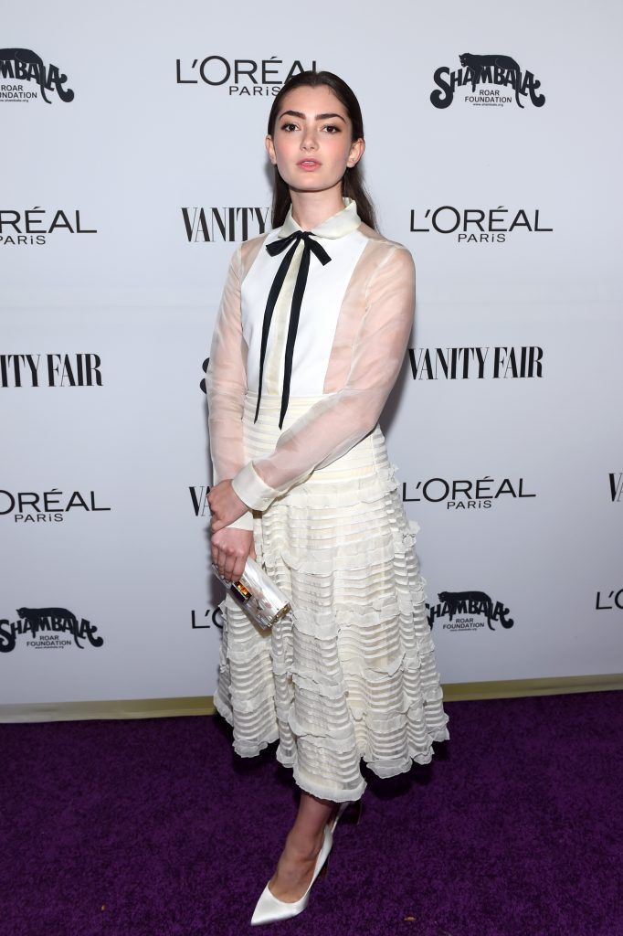 Actor Emily Robinson attends Vanity Fair and L'Oreal Paris Toast to Young Hollywood hosted by Dakota Johnson and Krista Smith at Delilah on February 21, 2017 in West Hollywood, California.  (Photo by Emma McIntyre/Getty Images for Vanity Fair)