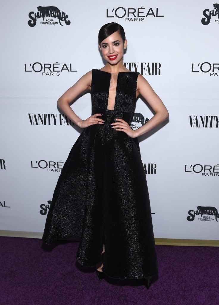 Actor Sofia Carson attends Vanity Fair and L'Oreal Paris Toast to Young Hollywood hosted by Dakota Johnson and Krista Smith at Delilah on February 21, 2017 in West Hollywood, California.  (Photo by Emma McIntyre/Getty Images for Vanity Fair)
