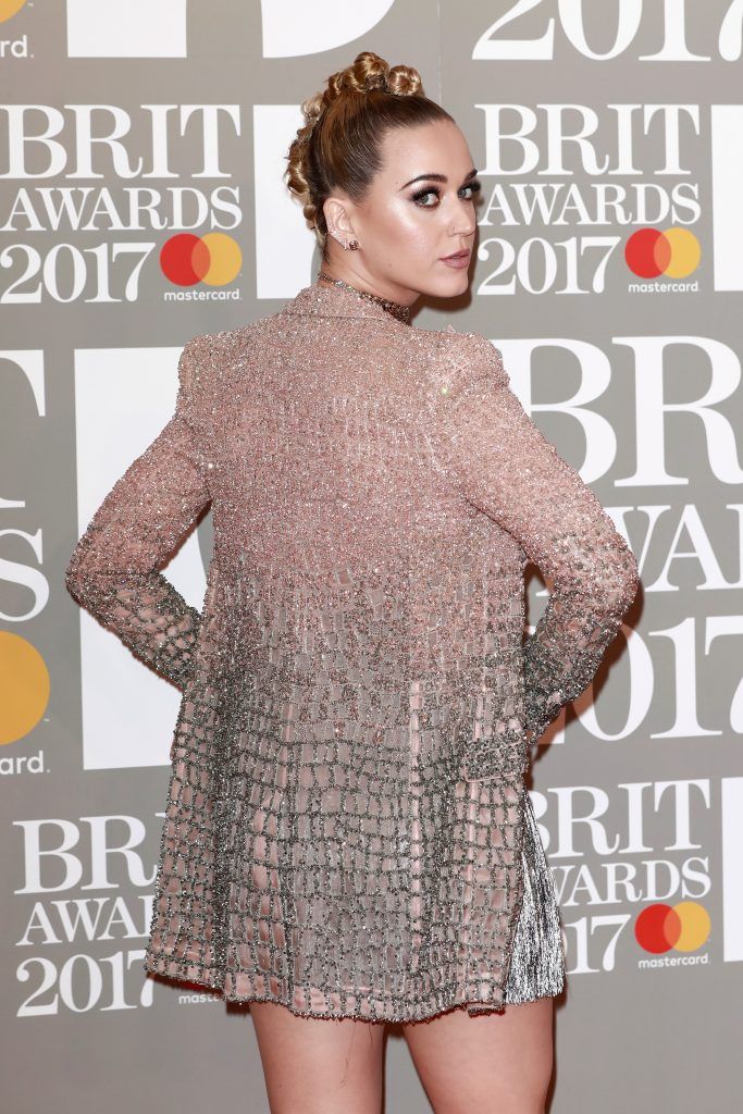 Katy Perry attends The BRIT Awards 2017 at The O2 Arena on February 22, 2017 in London, England.  (Photo by John Phillips/Getty Images)