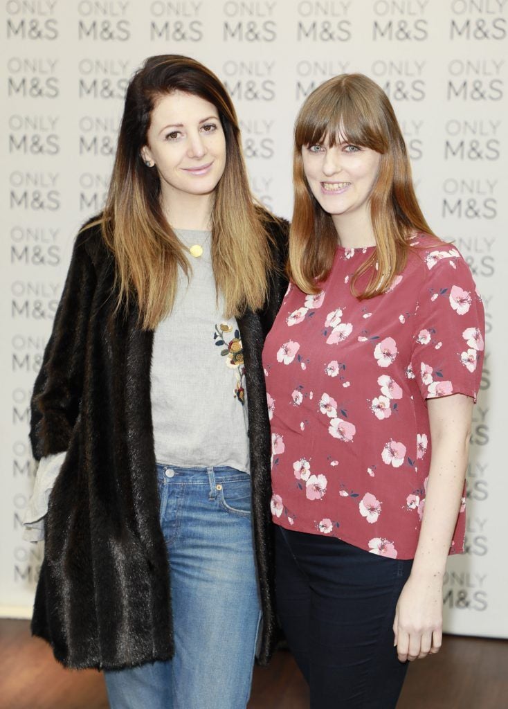 Grace Cahill and Leslie-Ann Horgan at the launch of the Marks and Spencer Spring Summer 17 Collection. Guests were treated to an exclusive presentation of the new collection by M&S Style Director Belinda Earl in the M and S Grafton Street, Rooftop Café. Photo by Kieran Harnett