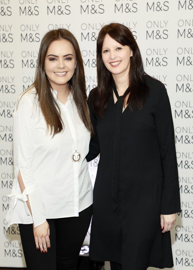 Aimee O'Driscoll and Claire Guiney at the launch of the Marks and Spencer Spring Summer 17 Collection. Guests were treated to an exclusive presentation of the new collection by M&S Style Director Belinda Earl in the M and S Grafton Street, Rooftop Café. Photo by Kieran Harnett