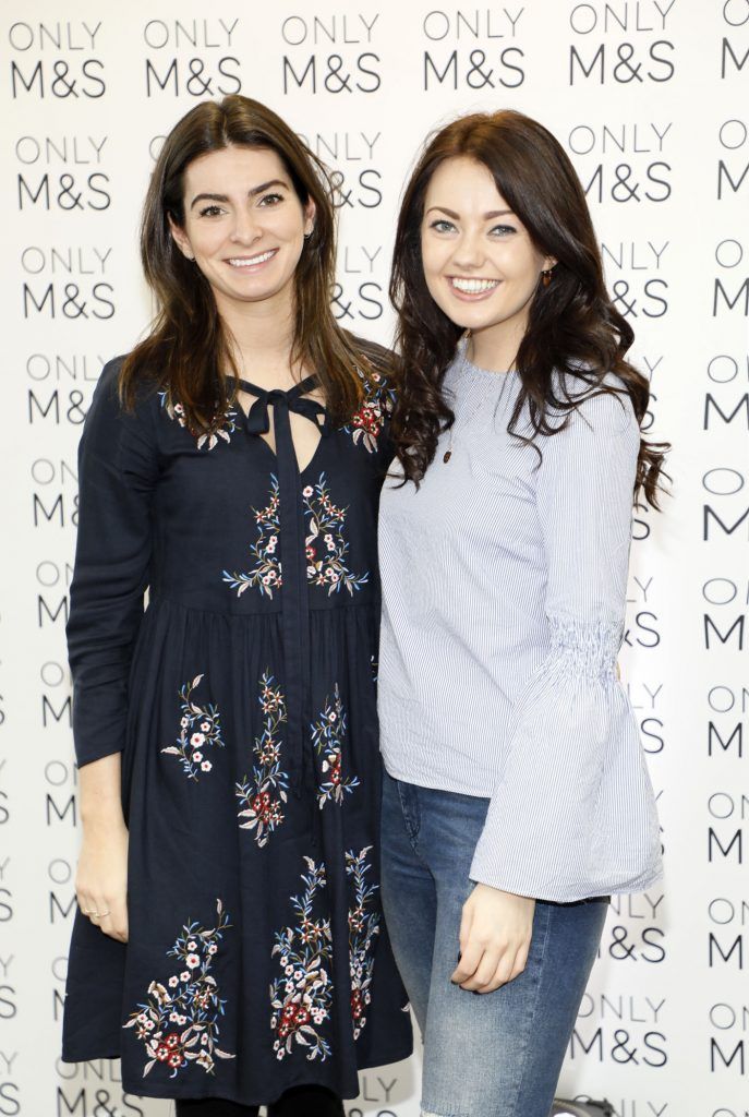 Kim Murphy and Stephanie Whisker at the launch of the Marks and Spencer Spring Summer 17 Collection. Guests were treated to an exclusive presentation of the new collection by M&S Style Director Belinda Earl in the M and S Grafton Street, Rooftop Café. Photo by Kieran Harnett