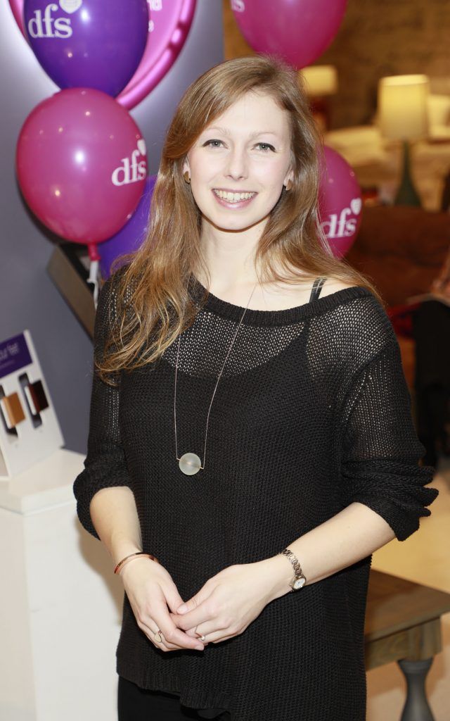 Amy Holmes at the DFS Design Evening in the DFS Carrickmines store, where they received designs tips from interiors expert Roisin Lafferty and her KLD team. Photo Kieran Harnett