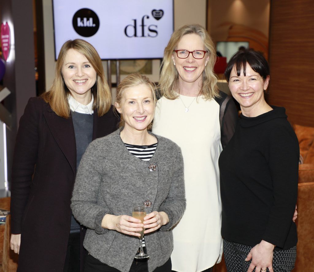 Keeva McGuinness, Theresa Atkinson, Bridget Doyle and Sheila Barr at the DFS Design Evening in the DFS Carrickmines store, where they received designs tips from interiors expert Roisin Lafferty and her KLD team. Photo Kieran Harnett