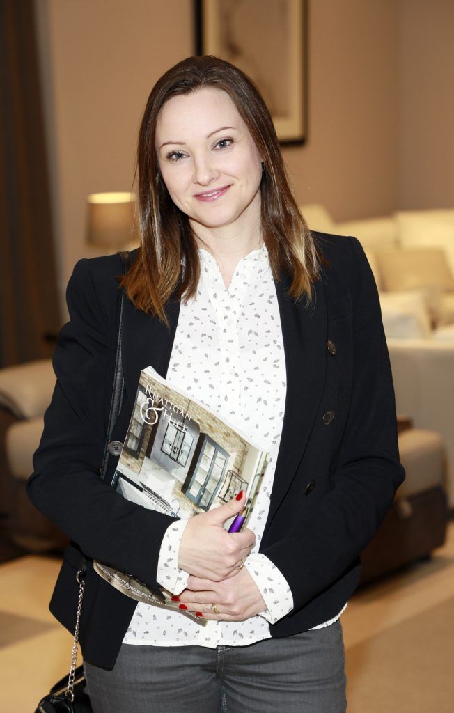 Caroline Traynor at the DFS Design Evening in the DFS Carrickmines store, where they received designs tips from interiors expert Roisin Lafferty and her KLD team. Photo Kieran Harnett