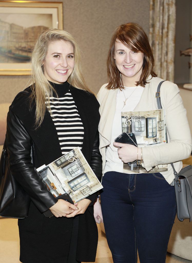 Deirdre McAuliffe and Niamh McNally at the DFS Design Evening in the DFS Carrickmines store, where they received designs tips from interiors expert Roisin Lafferty and her KLD team. Photo Kieran Harnett