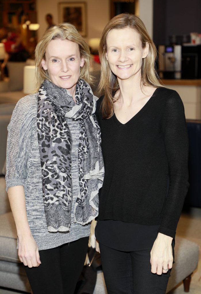 Tanya Smyth and Keira McCarville at the DFS Design Evening in the DFS Carrickmines store, where they received designs tips from interiors expert Roisin Lafferty and her KLD team. Photo Kieran Harnett