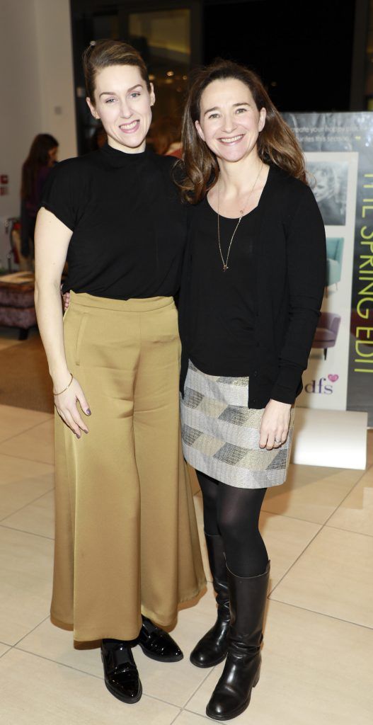Olga Duffy and Lizzie Gore Grimes at the DFS Design Evening in the DFS Carrickmines store, where they received designs tips from interiors expert Roisin Lafferty and her KLD team. Photo Kieran Harnett