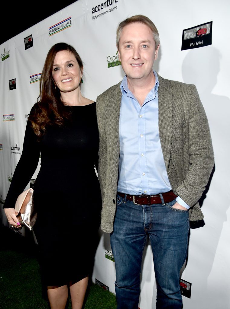 Actor Victor Burke (R) and Fiona Doolan attend the 12th Annual US-Ireland Aliiance's Oscar Wilde Awards event at Bad Robot on February 23, 2017 in Santa Monica, California.  (Photo by Alberto E. Rodriguez/Getty Images for US-Ireland Alliance )