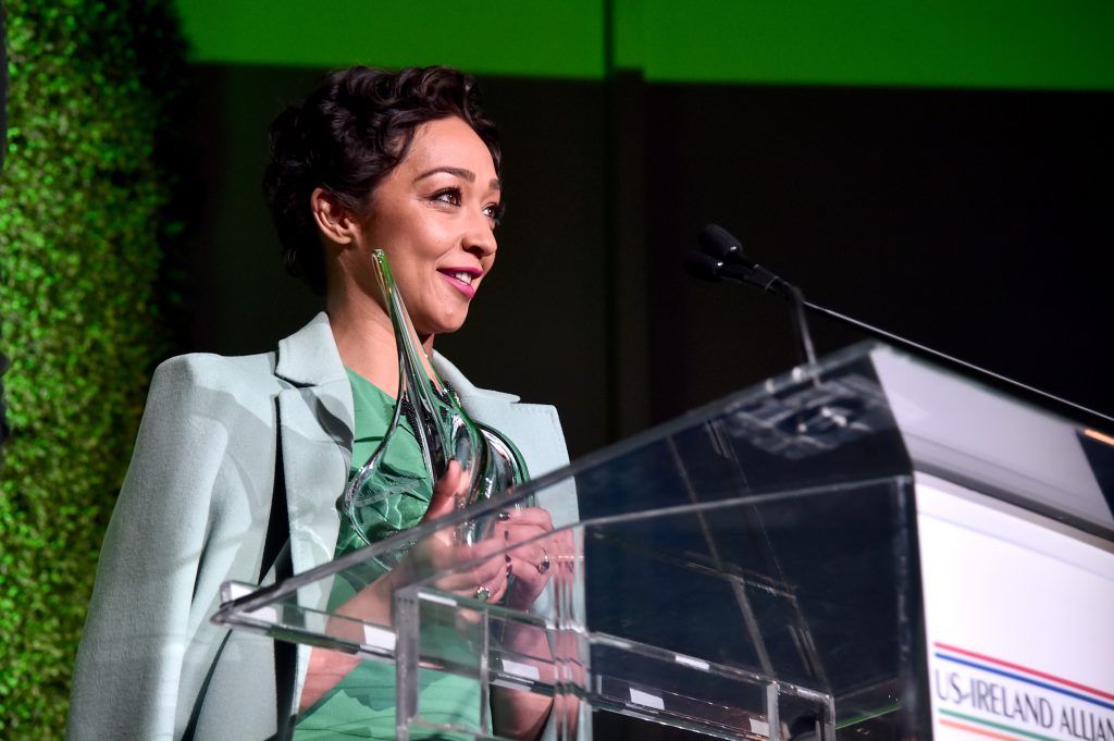 Honoree Ruth Negga speaks onstage during the 12th Annual US-Ireland Aliiance's Oscar Wilde Awards event at Bad Robot on February 23, 2017 in Santa Monica, California.  (Photo by Alberto E. Rodriguez/Getty Images for US-Ireland Alliance )