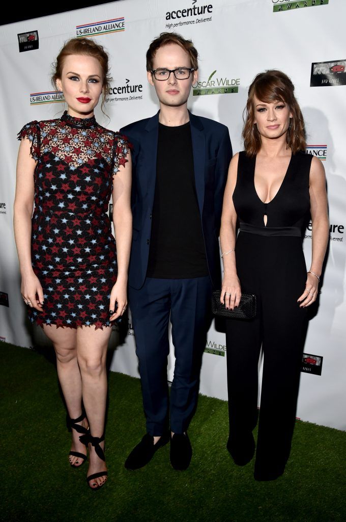 Musicians Roseanna Brown, Jonathan Brown, and Alanna Brown of The Rua attend the 12th Annual US-Ireland Aliiance's Oscar Wilde Awards event at Bad Robot on February 23, 2017 in Santa Monica, California.  (Photo by Alberto E. Rodriguez/Getty Images for US-Ireland Alliance )