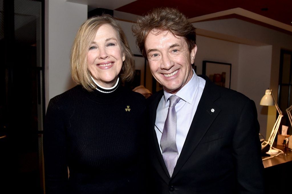 Presenter Catherine O'Hara (L) and honoree Martin Short attend the 12th Annual US-Ireland Aliiance's Oscar Wilde Awards event at Bad Robot on February 23, 2017 in Santa Monica, California.  (Photo by Alberto E. Rodriguez/Getty Images for US-Ireland Alliance )