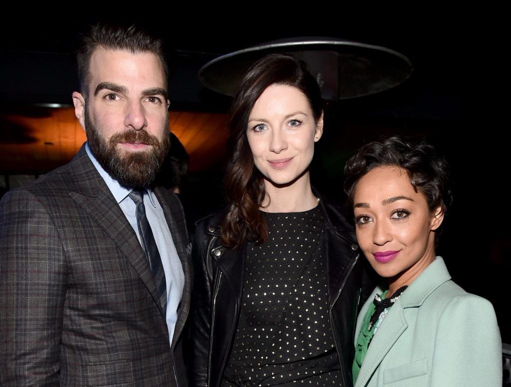 Honorees Caitriona Balfe, Zachary Quinto, and Ruth Negga attend the 12th Annual US-Ireland Aliiance's Oscar Wilde Awards event at Bad Robot on February 23, 2017 in Santa Monica, California.  (Photo by Alberto E. Rodriguez/Getty Images for US-Ireland Alliance )